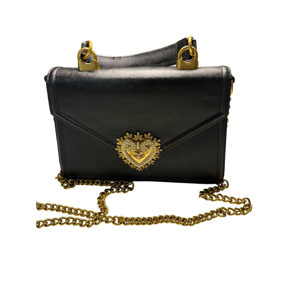 Dolce Gabbana Black With Gold Hardware Handbag Black